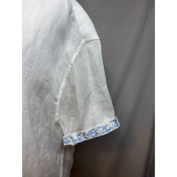 Robert Graham Highland White Short Sleeve Button Down Shirt Men Collar Designer - Picture 5 of 9